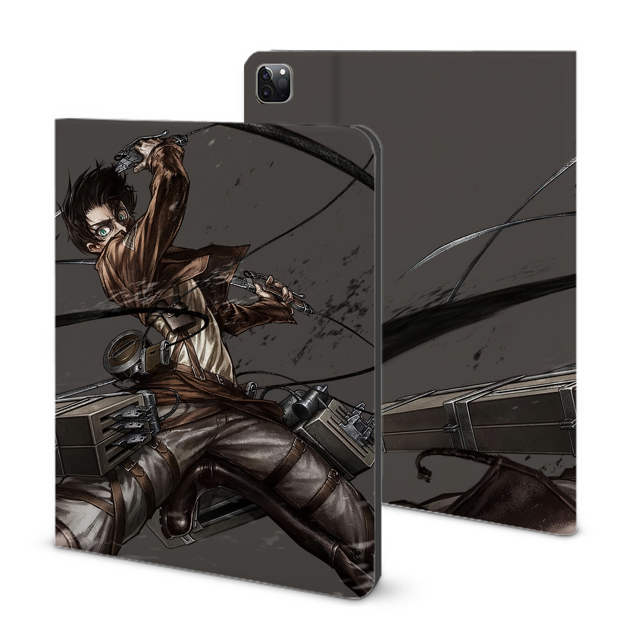 （画像用） 進撃の巨人 Attack on Titan IPad ケース ブック型 PUレザー TPU 耐衝撃 軽量 薄型 ペン収納なし 全面保護 IPad 各モデル対応